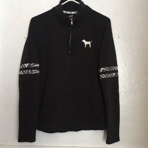 Pink Black Sweatshirt by Victoria Secret